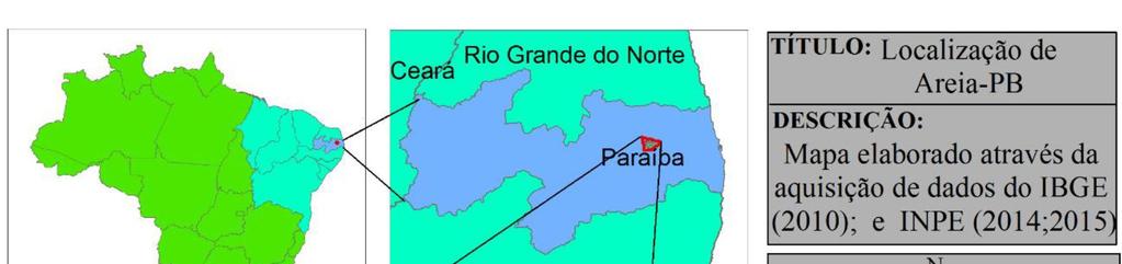 3.1. Caracterização geográfica do município de Areia-PB Está localizado na região leste do estado da Paraíba, na denominada Mesorregião do Agreste paraibano, mais especificamente na microrregião do