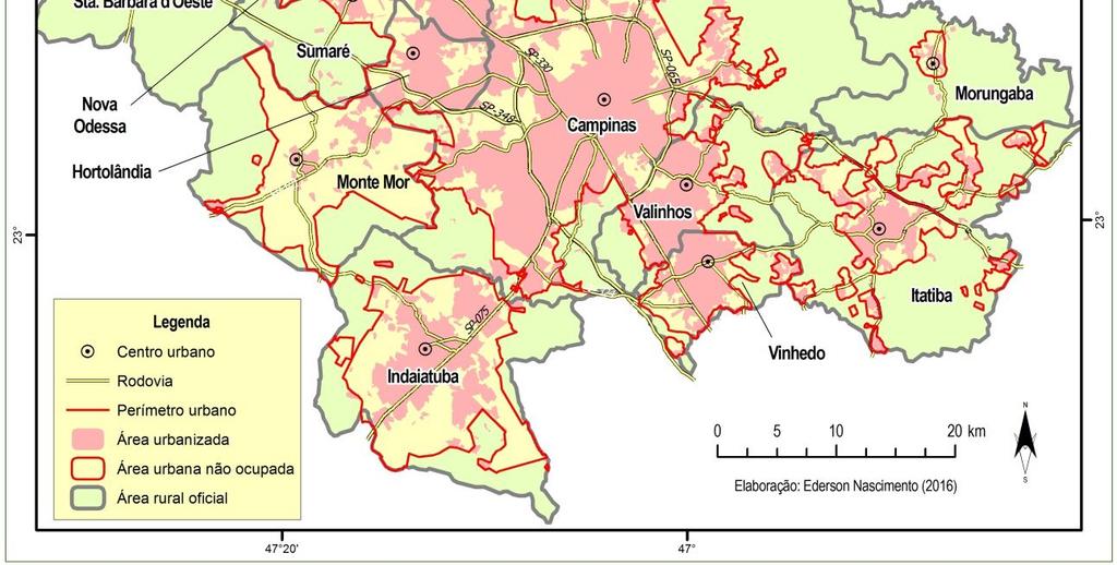 Utilizando-se de procedimentos geocartográficos em SIG, procurou-se caracterizar o crescimento dos tecidos urbanos nos municípios, contextualizando-o no âmbito das condicionantes da urbanização da