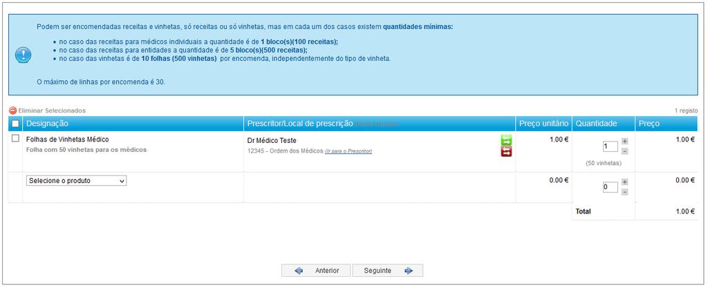 25. Definir a quantidade, tendo em conta as quantidades permitidas por encomenda: Máximo 300 folhas por produto. Mínimo Cinco folhas.