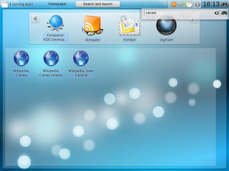 O KDE SC e Netbooks O KDE Plasma Netbook tem como objetivo adaptar o KDE