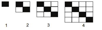 Exemplo 2. (PCN-adaptada1998) Quantos quadrados brancos têm na figura 5? E na figura de posição 60? E na figura de posição n?