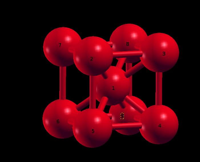 CAPÍTULO 4. RESULTADOS 32 Figura 4.1: Célula unitária do ferro tipo CCC, onde as esferas representam a espécie atômica ferro.