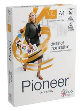 PAPEL DE ESCRITÓRIO PREMIUM PIONEER Pioneer é uma gama de papel multifuncional de extraordinária brancura para uma impressão de elevada qualidade.
