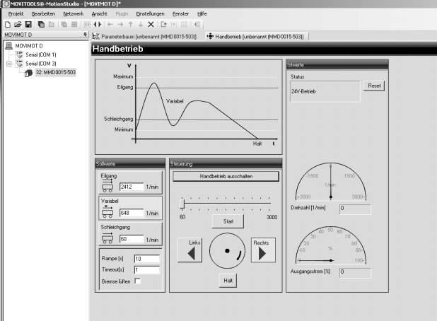 9 Operação Operação manual MOVIMOT com MOVITOOLS MotionStudio 9.5.