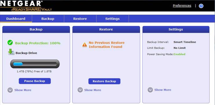 Aplicação ReadySHARE Vault Backup O router inclui software de cópia de segurança gratuita para todos os computadores Windows de sua casa.