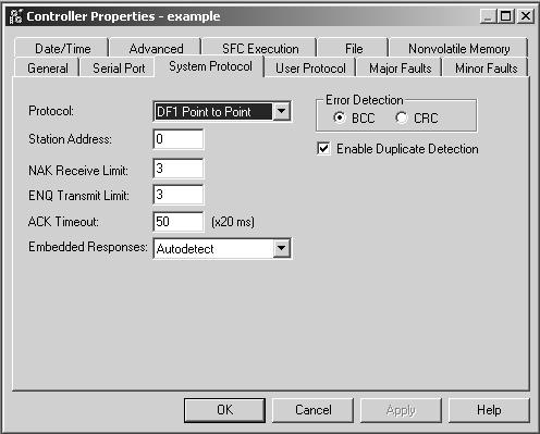 5-8 Comunicação com Dispositivos em um Link Serial Especificação das características do protocolo do sistema Os modos de sistema disponíveis são: Use este modo: Para: Consulte a página: DF1 ponto a