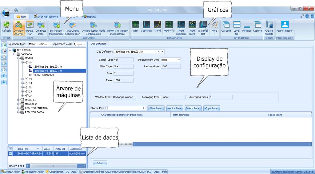 22 Figura 14 Interface de trabalho do MRS3000 Fonte: Elaborada pelo autor Após finalizar configuração, o banco de dados é transferido para o coletor e está pronto para realizar a aquisição dos dados