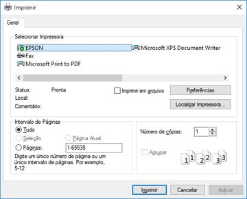 Impressão do seu documento ou foto - Windows Depois de ter selecionado as definições de impressão, você está pronto para salvar suas configurações e imprimir. 1.
