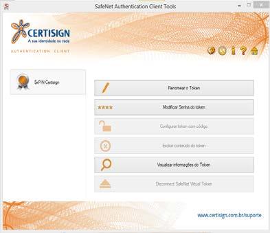 VERIFICAÇÃO. Após a instalação do Safenet Authentication Client 10.3, é recomendável que você verifique se o software está gerenciando corretamente os seus certificados.