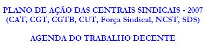 Nombre del Taller: Jornada Nacional Agenda Sindical sobre trabajo decente Lugar en el que se realizó: Sao Paulo Fecha: 26 /11/ 2009