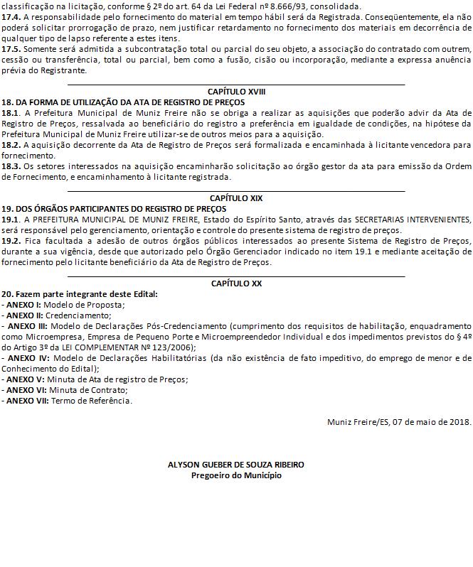 a partir da data de sua assinatura com conseqüente emissão da Autorização ou Ordem de Fornecimento, podendo. 17.2.