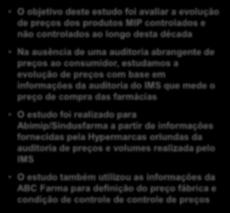 foi realizado para Abimip/Sindusfarma a partir de informações fornecidas pela Hypermarcas oriundas da auditoria de preços e volumes realizada pelo IMS Estrutura de Preços de Medicamentos Preço Máximo