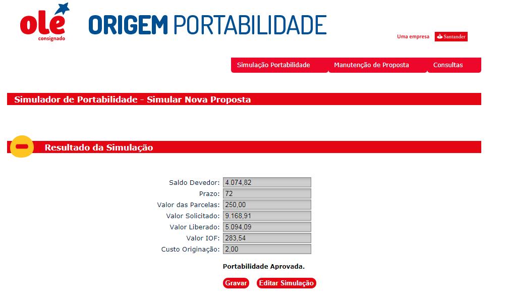 Atenção! O campo Taxa do Contrato não necessita de preenchimento, ele será calculado automaticamente pelo simulador.