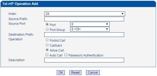 Após configuração de porta, é definido o encaminhamento da chamada, em System Configuration - > Port Parameter.