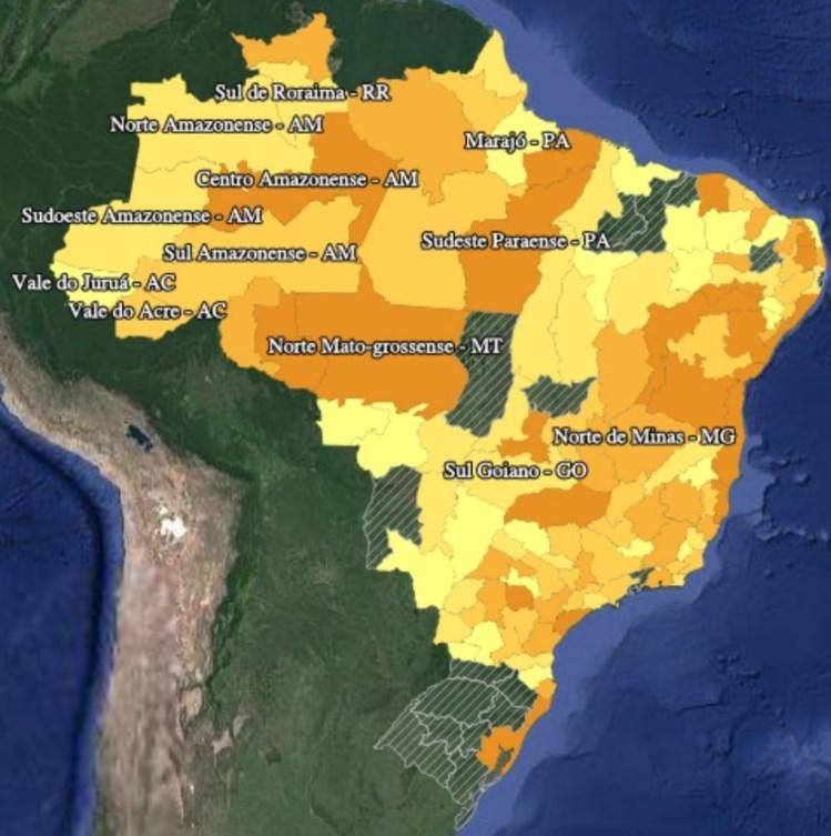 O Estado de Minas Gerais possuía área de 2.050 hectares plantados, sendo 7,82% menor que o ano de 2015.