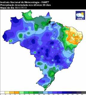 mente entre 120 e 500 mm (Figura 1). Com maiores concentrações na faixa central de Minas Gerais.