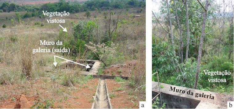 A presença da galeria atravessando o maciço da barragem foi considerada um fato relevante, principalmente por ter sido assentada em uma trincheira estreita que dificulta a compactação do material