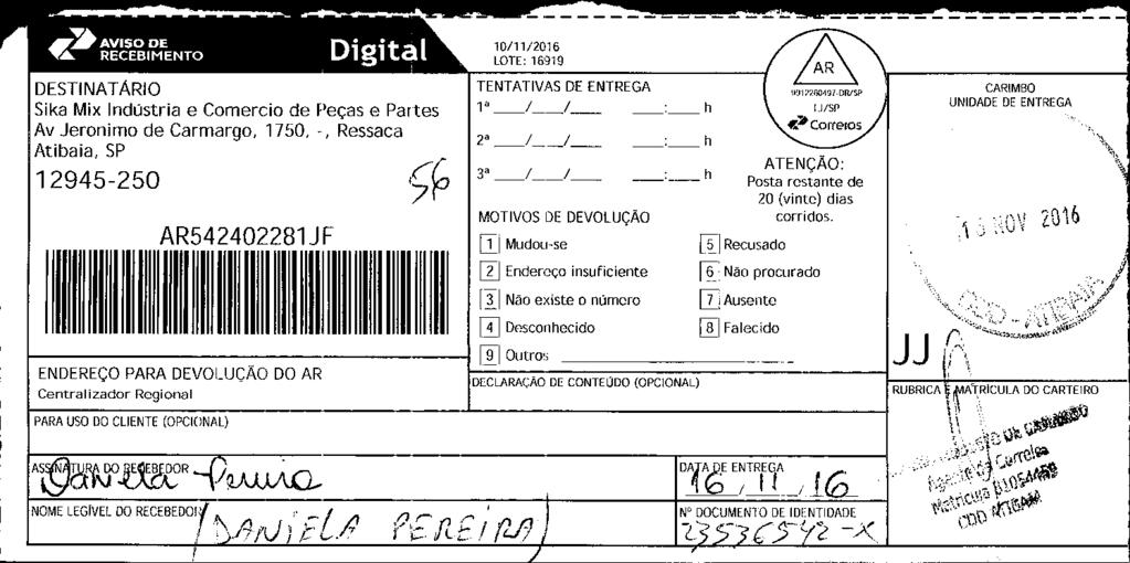 fls. 31 Este documento é cópia do original, assinado digitalmente por ALEXANDRE MACIEL SETTA, liberado nos autos em 20/11/2016 às 07:01.