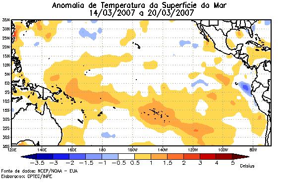 e no Pacífico leste apareceram anomalias negativas.
