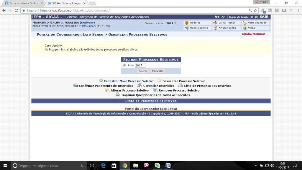 ao qual o processo seletivo se destina. Depois, clique em Adicionar à lista (área destacada em verde).