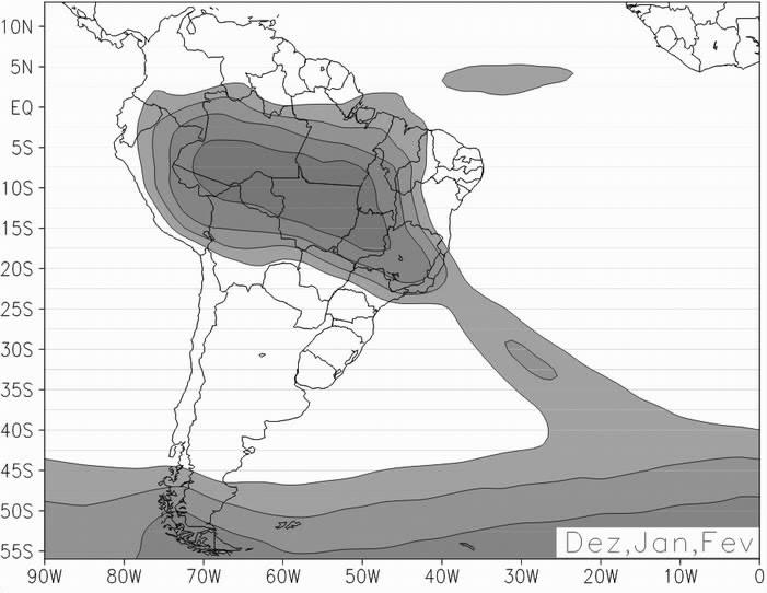 Junho 2004 Revista Brasileira de Meteorologia 93 significância estatística, tipo T de Student, nas composições e na climatologia do período de estudo, cuja hipótese nula referese à igualdade entre os