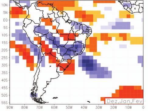 Junho 2004 Revista Brasileira de Meteorologia 95 Em anos de LN, essa região estende-se para o continente, possivelmente devido à intensificação da convecção em toda a