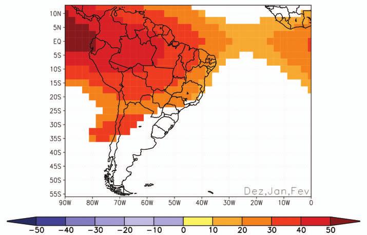 Por outro lado, na diferença entre os extremos (Figura 7, aparentemente há um predomínio da circulação de grande escala imposta pelo EN em quase todo o Brasil e faixa