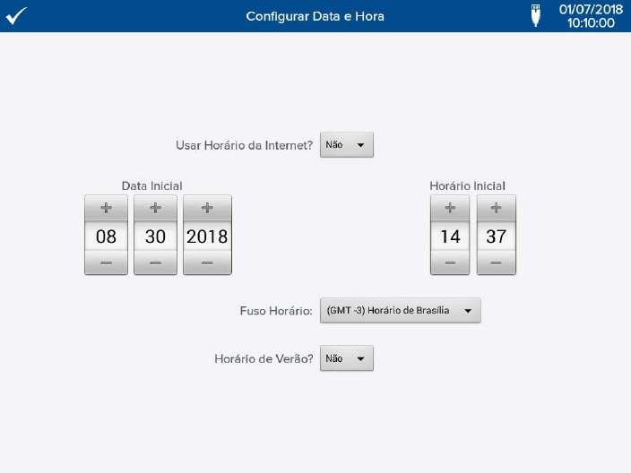 Configure a data e hora do sistema.