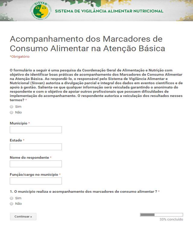 Investigação junto aos municípios brasileiros Envio de formulário