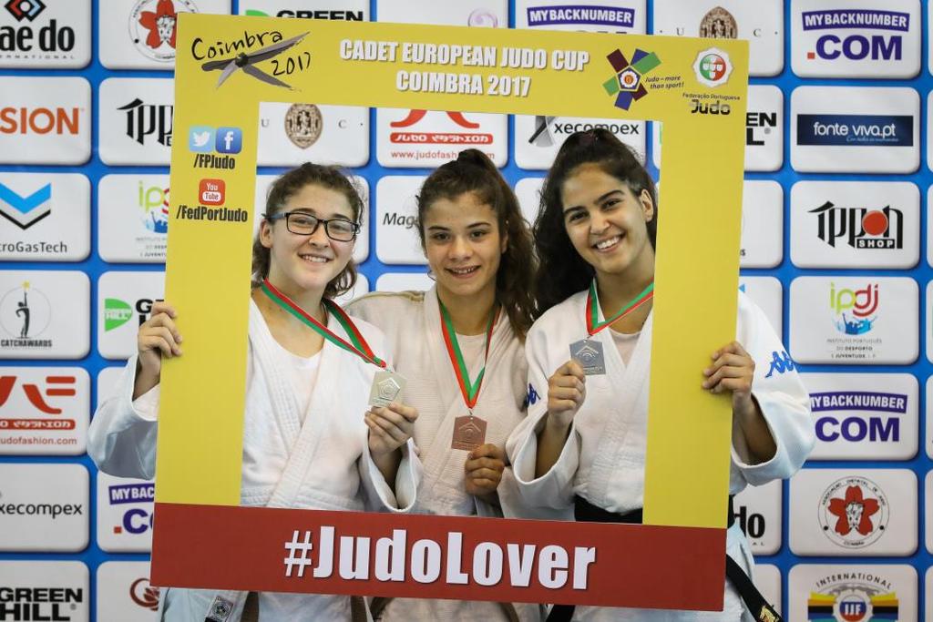 Beatriz Barata e Carolina Paiva conquistam Prata Mafalda Ezequiel vence Bronze Taça da Europa de Cadetes Coimbra 2017 27 e 28 de maio de 2017 Pavilhão Municipal Multidesportos Mário Mexia Crédito: