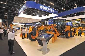 M&T EXPO 2018 A Komatsu deu destaque à motoniveladora GD535-5, lançamento da marca neste ano no Brasil Santos.