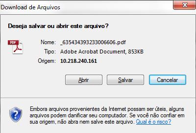 Tela 5.6 5.6. Clique em D.A.R.E.: 5.7. Clique em Abrir, caso deseje imprimir imediatamente ou Salvar (Obs.