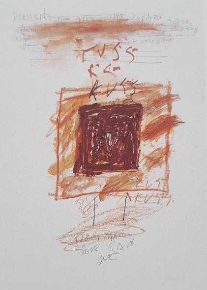Figura 51- António Sena. Sem título, 2001. Grafite, lápis de cor, lápis de cera, acrílico e marcador de feltro sobre papel, 70x49,8 cm. António Sena Pintura / Desenho Painting / Drawing 1964-2003.