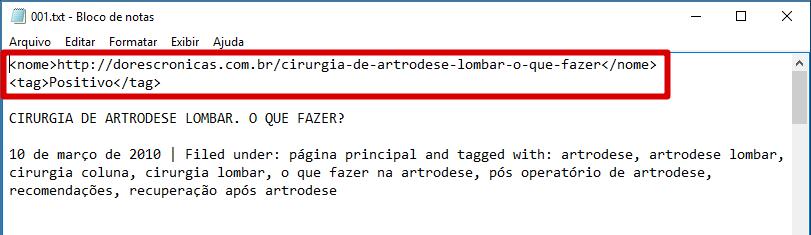 Essas informações serão importadas para a base de dados da aplicação, facilitando a inclusão de múltiplos arquivos. Um exemplo de arquivo com os atributos informados é representado em Figura 21.