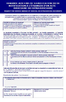 INSTRUÇÕES PARA O PREENCHIMENTO DO MODELO DE FORMULÁRIO Estas orientações irão ajudar a preencher o Modelo de Formulário anexo à Convenção da Haia de 15 de novembro de 1965, relativa à Citação e à