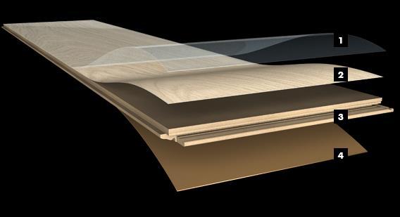 O revestimento flutuante laminado é semelhante ao revestimento flutuante de madeira, diferindo na composição das diversas camadas [49].