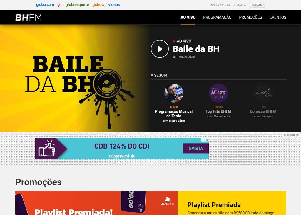 PRE ROLL VÍDEO (WEB) A cada clique no player das rádios pode ser executado um vídeo de até 10 segundos antes do início da programação da emissora.