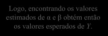 Estmação dos parâmetros ˆ ˆ ˆ ˆ ˆ ˆ XX XY s s ˆ Assm, a curva estmada é dada por: Logo, ecotrado os valores