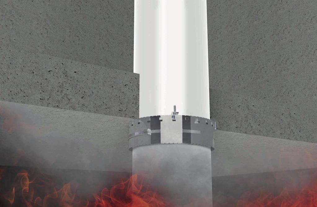 SISTEMA B (FITAS INTUMESCENTES + CINTA INOX) 7. A laje deve possuir concreto de alta resistência e mistura com densidade superior a 500 kg/m³, cobrindo mínimo de 11 cm de espessura.