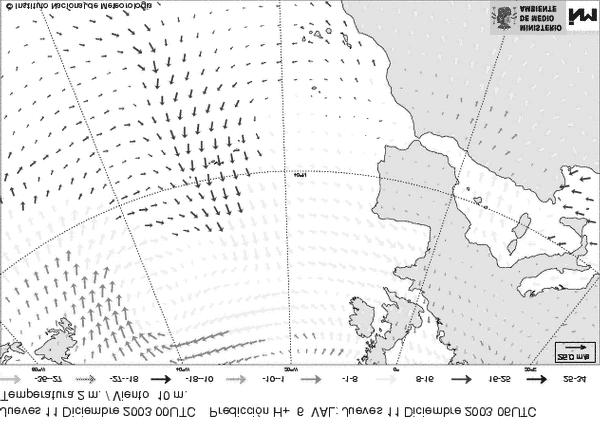 Modelos NWP Previsão do modelo HIRLAM - dia 11/12/2003 (00UTC) para o dia 11/12/2003 (+06UTC) Previsão