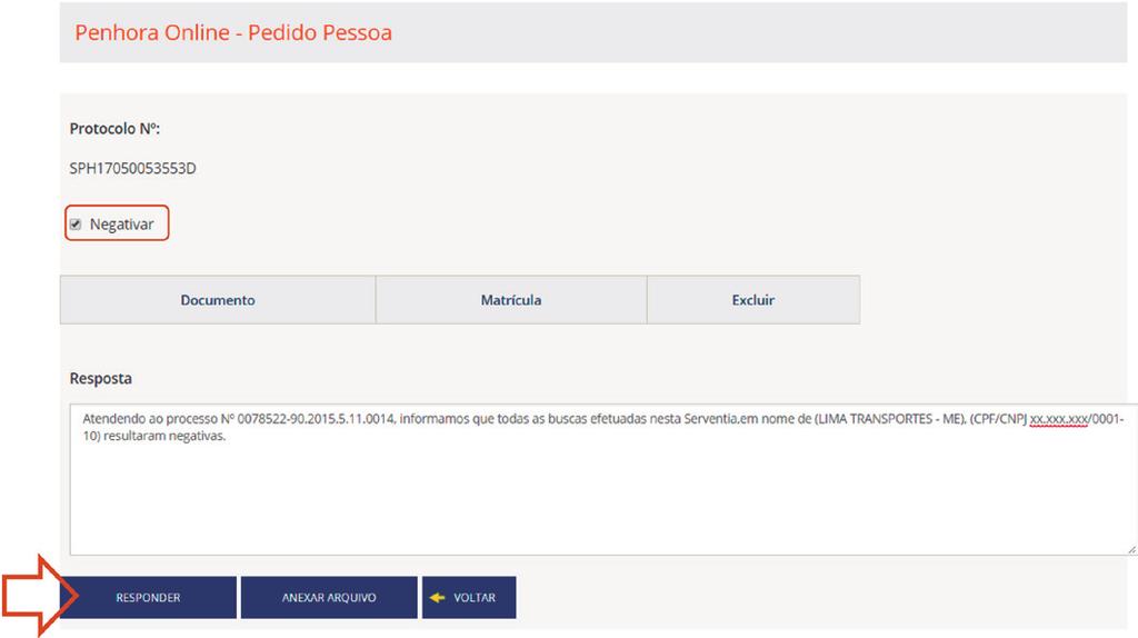 por filtro realizado. Exportar: Gera ML com informações sobre um ou mais pedidos, de acordo com o filtro para importar no sistema do cartório.