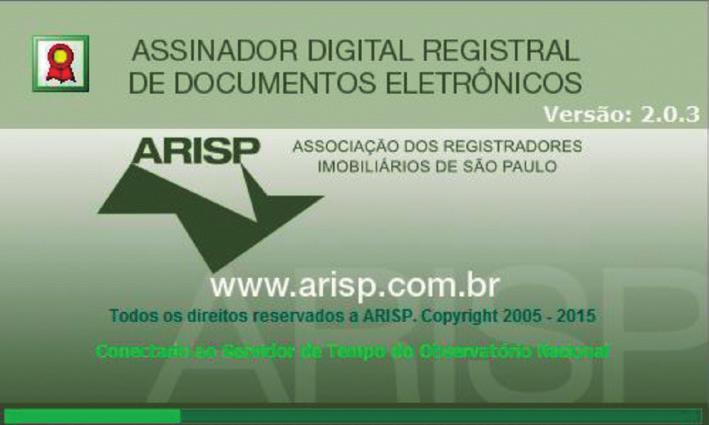 Após concluir a instalação, abrirá a tela abaixo: Abrirá o programa do Assinador Digital e pedirá