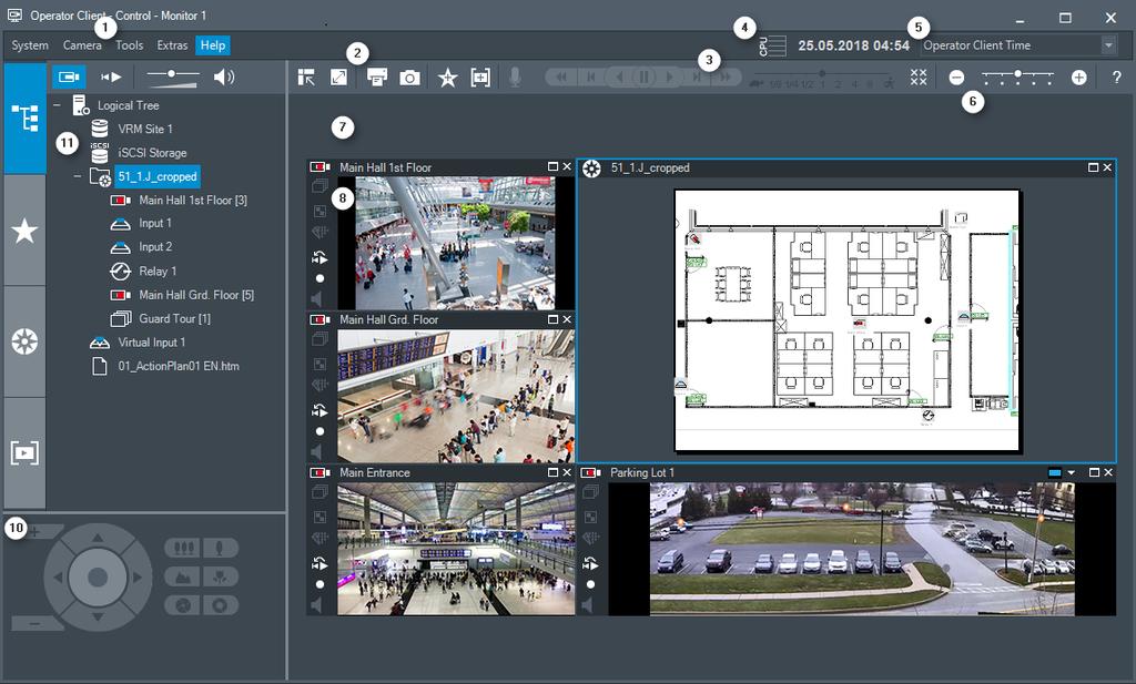 Bosch Video Management System Interface do utilizador pt 49 10 Interface do utilizador Aviso! Este documento descreve algumas funções que não estão disponíveis para o BVMS Viewer.