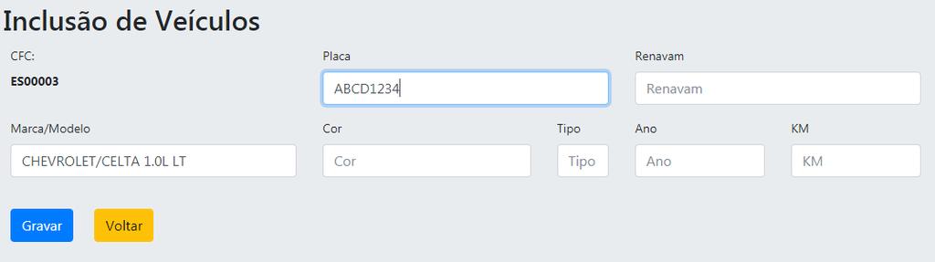 IMPORTANTE: Após o instrutor ser incluído, AUTOMATICAMENTE será criado pelo sistema também o usuário e senha do Instrutor que será informado na tela de confirmação.