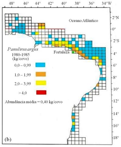 53 Figura 13 - Comportamento espaço-temporal da abundância média (kg/covo) por quadrículas de