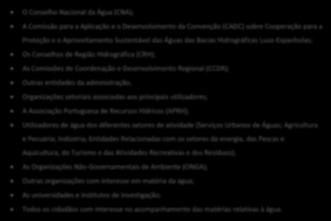 3 Procedimentos de participação pública Embora não tenha carácter obrigatório, os relatórios de caracterização das regiões hidrográficas serão colocados à participação pública em simultâneo com os