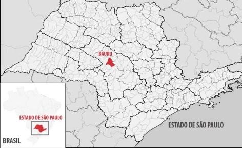 Figura 1 Localização da área de estudo. a b c Fonte: (a) Adaptado de <http://www.bauru.sp.gov.br/>. Acesso em 30 maio 2016. (b,c) Adaptado de Google Maps.