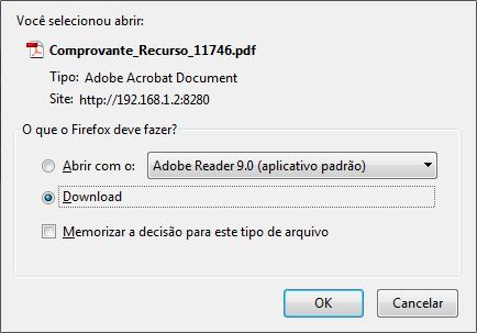 Emissão de Comprovante: A qualquer momento da consulta é possível emitir o comprovante do Recurso enviado, em formato PDF.