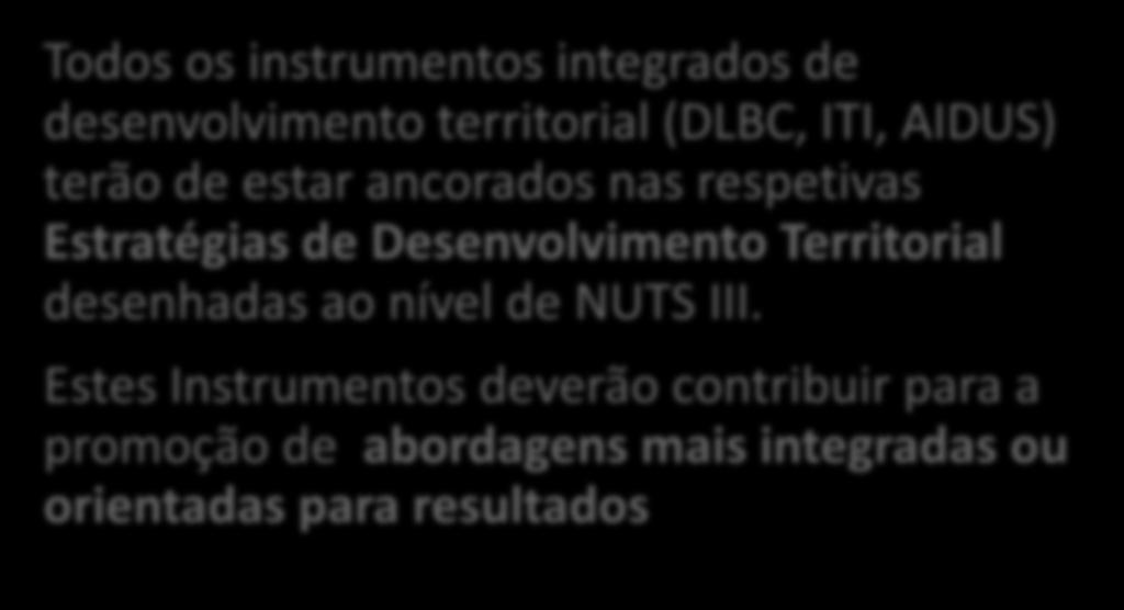 Estratégias de Desenvolvimento Territorial desenhadas ao nível de NUTS III.