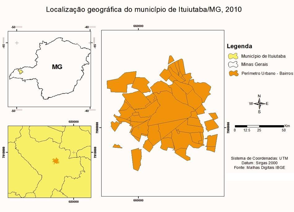 Figura 3. Localização geográfica do município de Ituiutaba/MG, 2010.